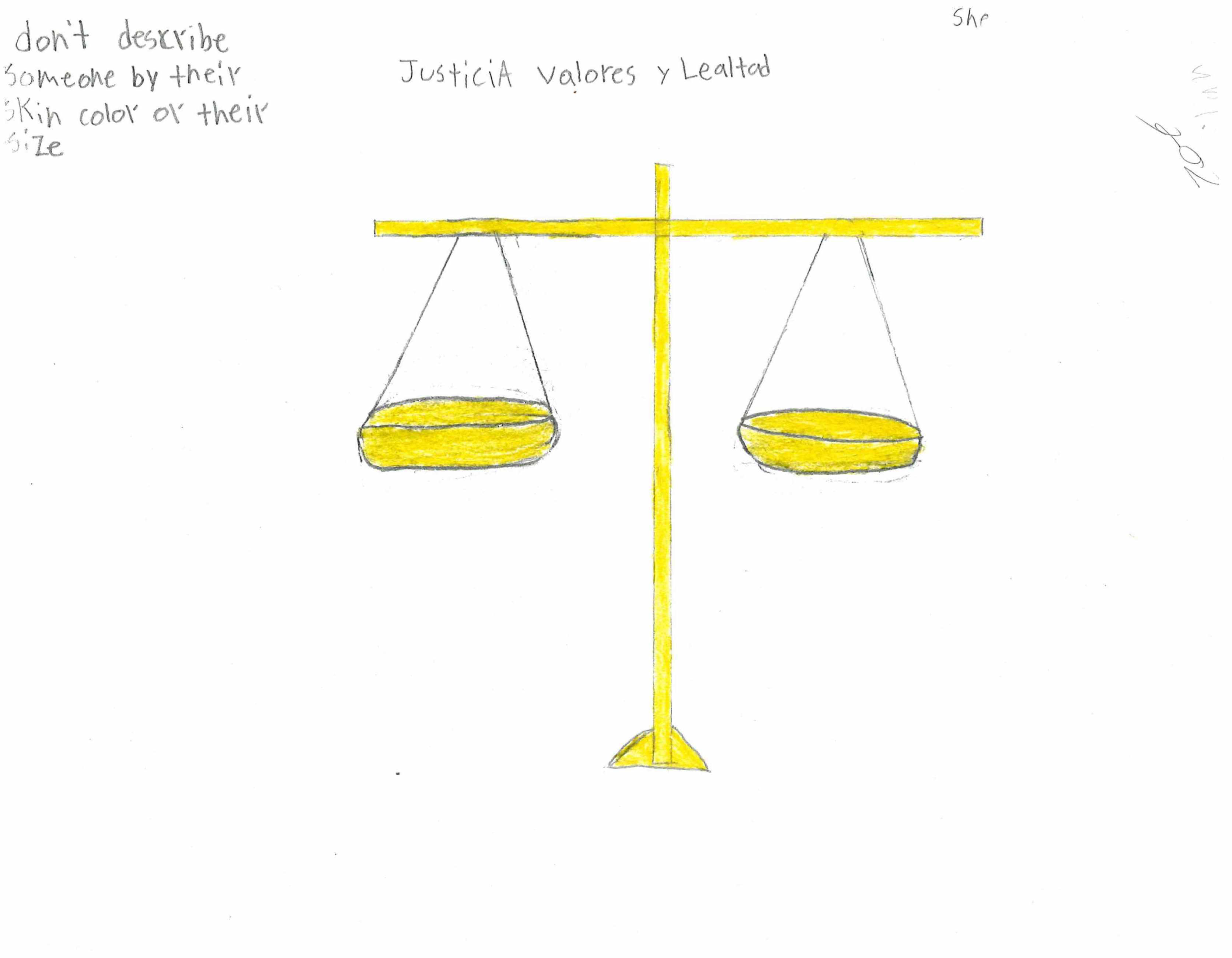 Drawing of The Scales of Justice. 
